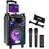 Moukey Karaoke Machine Speaker,540W Peak Power Bluetooth 5.0 Karaoke System-PA Stereo with 10" Subwoofer,DJ Lights,2…