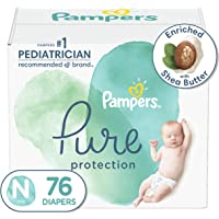 Diapers Newborn/Size 0 (<10 lb), 76 Count - Pampers Pure Protection Disposable Baby Diapers, Hypoallergenic and…