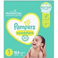 Diapers Newborn/Size 1 (8-14 lb), 164 Count - Pampers Swaddlers Disposable Baby Diapers, Enormous Pack (Packaging May…