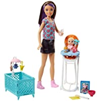 Barbie Babysitting Playset with Skipper Doll, Color-Change Baby Doll, High Chair, Crib and Themed Accessories [Amazon…