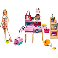Barbie Doll (11.5-in Blonde) and Pet Boutique Playset with 4 Pets, Color-Change Grooming Feature and Accessories, Great…
