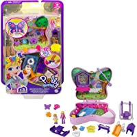 Polly Pocket Backyard Butterfly Compact, Outdoor Theme with Micro Polly Doll, Polly’s Mom Doll 5 Reveals & 13…