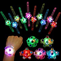 SCIONE Kids Party Favors 24 pack Goodie Bag Stuffers LED Light Up Fidget Bracelet Glow in The Dark Party Supplies Return…
