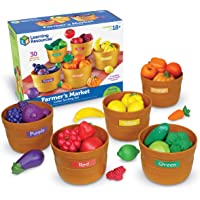 Learning Resources Farmer's Market Color Sorting Set, Pretend Play Toys for Toddlers, Play Food for Kids, Fruits and…