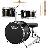 Drum Set Eastar 14 inch Drum Set for Beginners , 3-Piece Drum Kit with Adjustable Throne, Cymbal, Pedal & Two Pairs of…