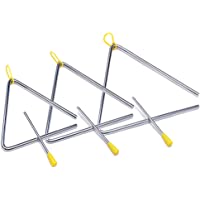 Triangle Instrument 3 Packs 6 7 8 Inch Percussion Instrument Set Hand Percussion Triangles with Striker