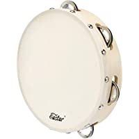 Eastar Tambourine 8" Single Row Jingle Tambourine for Adults Kids Wooden Tambourine Instruments for Church Percussion…
