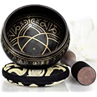 Tibetan Singing Bowl Set — Easy to Play with New Dual-End Striker & Cushion ~ Creates Beautiful Sound for Holistic…