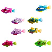 XYKTGH Swimming Robot Fish Toy for Kids with LED Light, Mini Aquarium Fish, 2020 New Bath Toys, Interactive Plastic Fish…