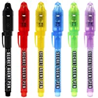 Invisible Ink Pen, MALEDEN Upgraded Spy Pen Invisible Ink Pen with UV Light Magic Marker for Secret Message and Kids…