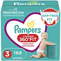 Diapers Size 3, 168 Count - Pampers Pull On Cruisers 360° Fit Disposable Baby Diapers with Stretchy Waistband, ONE Month…