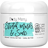 Stretch Marks & Scars Defense Cream Daily Moisturizer w Organic Cocoa Butter + Shea + Plant Oils + Vitamins to Prevent…