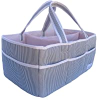 Baby Diaper Caddy Organizer - Nursery Storage Basket Bin Baby Item Blush, Large
