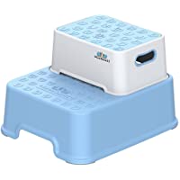 BlueSnail Double up Step Stool for Kids, Anti-Slip Sturdy Toddler Two Step Stool for Bathroom, Kitchen and Toilet Potty…