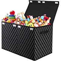 Kids Toy Box Chest Storage with Flip-Top Lid - Collapsible Sturdy Toys Boxes Organizer Bins with Handles for Nursery…