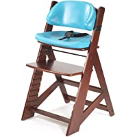 Keekaroo Height Right Kids High Chair with Comfort Cushions, Mahogany/Aqua (0055214KR-0001)