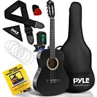 Pyle 36” Classical Acoustic Guitar-3/4 Junior Size 6 Linden Wood Guitar w/Gig Bag, Tuner, Nylon Strings, Picks, Strap…