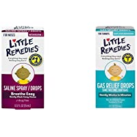 Little Remedies Stromach Gas and Nose Relief Pack (1-0.5 oz Saline Spray and Drops, 1-1 oz Gas Relief Berry Flavor Drops…