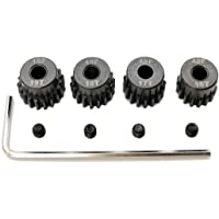 48P Pinion Gear Set Hardened 16T 17T 18T 19T 3.175mm RC Motor, 4 Pcs 48 Pitch Gears RC Upgrade Part with Hex Key