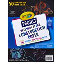 Crayola Black Construction Paper, Premium Art Supplies, Standard Size, 50 Count