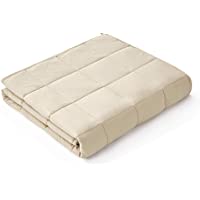 YnM Kids Weighted Blanket — Heavy 100% Oeko-Tex Certified Cotton Material with Premium Glass Beads (Khaki, 36''x48…