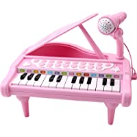 Amy&Benton Toddler Piano Toy Keyboard Pink for Girls Birthday Gift 1 2 3 4 Years Old Kids 24 Keys Multifunctional Toy…