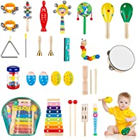 Obuby Toddler Musical Instruments Sets Wooden Percussion Instruments Toy for Kids Preschool Educational Wood Toys with…
