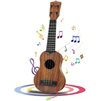 QDH Kids Toy Ukulele, Kids Guitar Musical Toy,17 Inch 4 Steel Strings, with Pick, Kids Play Early Educational Learning…