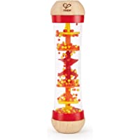 Hape Beaded Raindrops | Mini Wooden Musical Toddler Instrument, Shake & Rattle Rainmaker Toy, Red, L: 2, W: 2, H: 7.9…