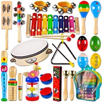 LOOIKOOS Toddler Musical Instruments,Wooden Percussion Instruments Toy for Kids Baby Preschool Educational Musical Toys…