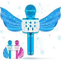 Karaoke Microphone for Kids Stocking Stuffers, Detachable Wings Wireless Bluetooth Microphone for Singing, Frozen Toys…