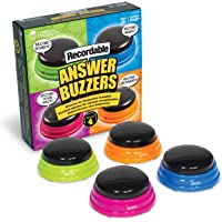 Learning Resources Recordable Answer Buzzers, Personalized Sound Buzzer, Recordable Buttons, Perfect for Game Nights…