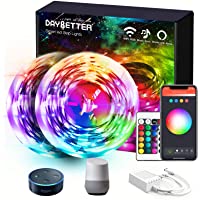 DAYBETTER 50ft Led Strip Lights with Tuya WiFi App Control for Bedroom Home Decoration Work with Alexa and Google…