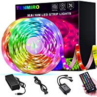 Tenmiro 32.8ft Led Strip Lights, RGB 5050 Music Sync Color Changing LED Light Strips Kit with Ir Remote Led Lights for…