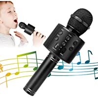 Wireless Bluetooth Karaoke Microphone for Kids, 5-in-1 Portable Handheld Karaoke Mic Speaker Player Recorder with…