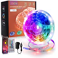 Jadisi Led Strip Lights for Bedroom: 16.4ft Music Sync RGB Lights Strip Color Changing with App Remote Control Smart Led…