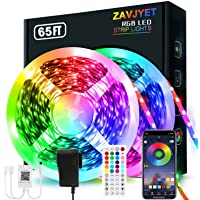 LED Strip Lights, 65ft Smart Rope Light Strips with 44-Key Remote, RGB 5050 Color Changing Music Sync Led Strip, Phone…