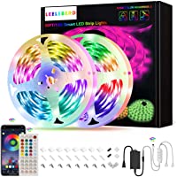 50ft Led Strip Lights, Leeleberd Music Sync Color Changing Led Light Strips, App Control and Remote, Led Lights for…
