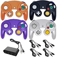 4 Controllers for Gamecube，with 4 Extension Cables and 4-Port USB Adapter for Switch PC Wii U Console (BPOS)