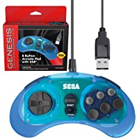 Retro-Bit Official Sega Genesis USB Controller 8-Button Arcade Pad for Sega Genesis Mini, Switch, PC, Mac, Steam…