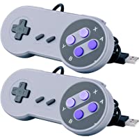 2 Packs USB Controller for Super Nintendo NES SNES, USB Famicom Controller Joypad Gamepad for Laptop Computer Windows PC…