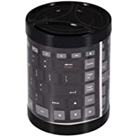 fosa Portable Waterproof Mini Wireless Bluetooth Keyboard Foldable for Laptop/PC/Phone(Black)