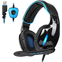 SADES Newest SA902 7.1 Channel Virtual Surround Sound USB Gaming Headset Over-ear Headphones with Noise Isolating Mic…