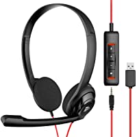 NUBWO USB Headset with Microphone for Laptop PC, headphones with Noise Cancelling Microphone for Computer, On-Ear Wired…