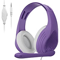Anivia Over Ear Headset with Microphone, Stereo Sound Wired Headphones for Women and Girls, Noise Cancelling Headset…