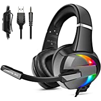 Gaming Headset PS4 Xbox One Headset with Stereo Bass Surround Sound, Gaming Headphones with Noise Canceling Mic for PS4…