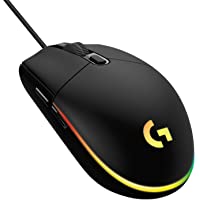 Logitech G203 Wired Gaming Mouse, 8,000 DPI, Rainbow Optical Effect LIGHTSYNC RGB, 6 Programmable Buttons, On-Board…