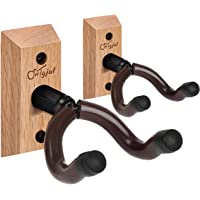 Guitar Wall Mount 2 Pack, Guitar Hanger for Rotatable, Solid Wood Guitar Wall Hanger with Screws, V-Shaped Guitar Mount…