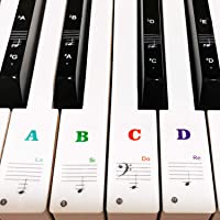 Piano Keyboard Stickers for 88/61/54/49/37 Key, Bold Large Letter Piano Stickers for Learning, Removable Piano Keyboard…
