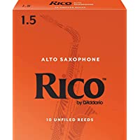 D'Addario Woodwinds Alto Sax Reeds, Strength 1.5, 10-Pack (RJA1015)